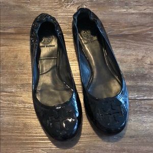 Tory Burch black patent leather flats